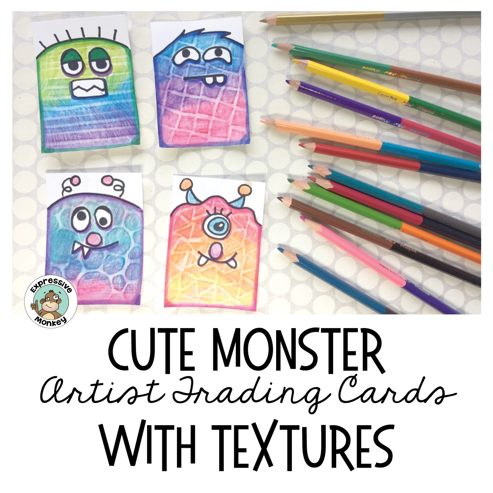 Expressive Monkey: Monster Artist Trading Cards with Textures